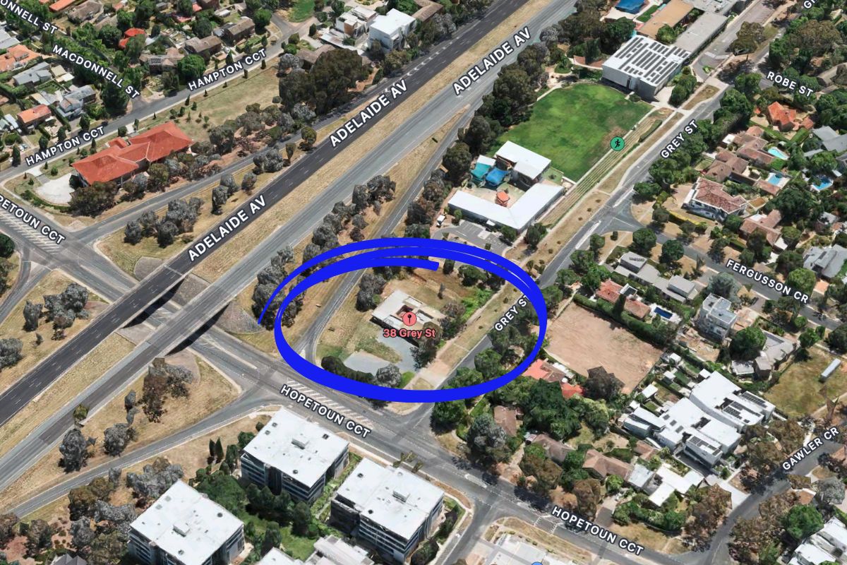 Map of where the embassy apartments in Deakin will be