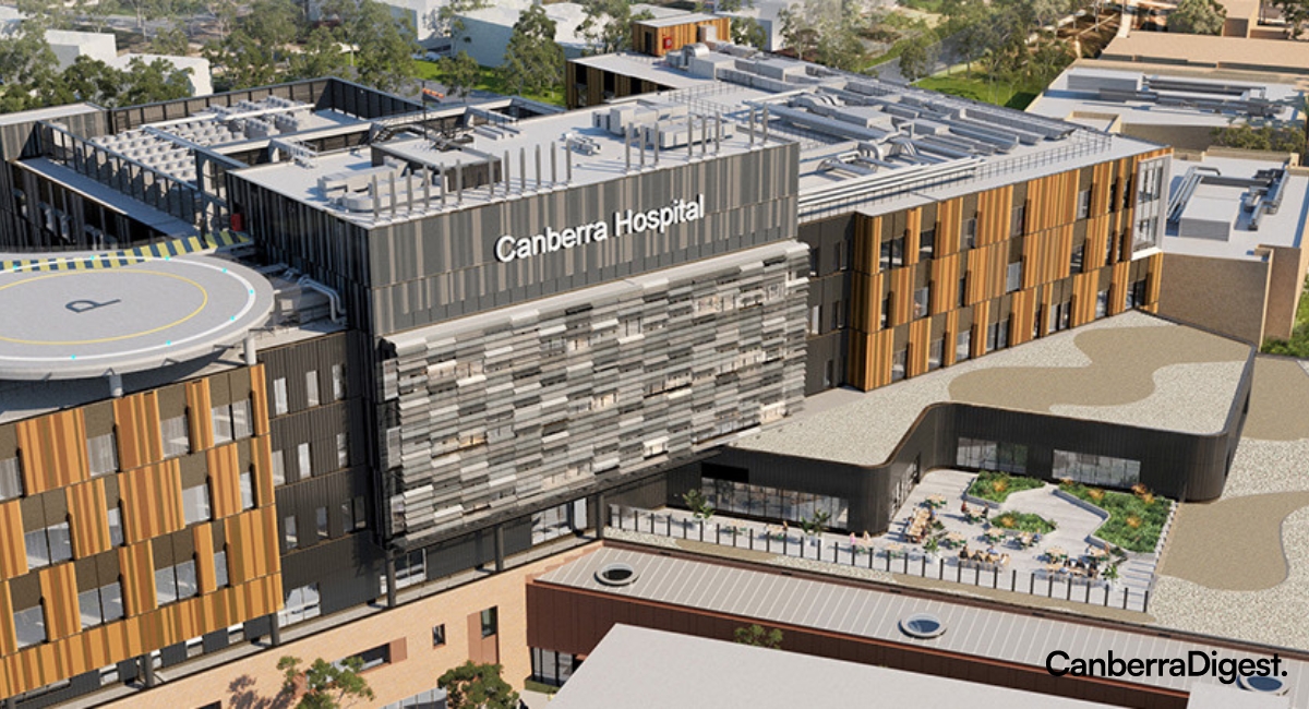 The canberra hospital expansion that is currently being built in Woden